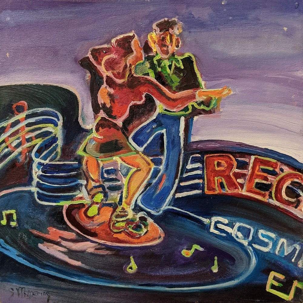 Steve Memering
“Jitterbug” 
Oil on Canvas 
12" x 12" 
$575