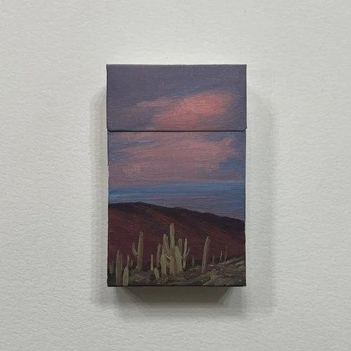 Angel Lesnikowski
Cigarette Box Project #26
Oil on Seneca Silver 100s
10” x 8”
$200.00