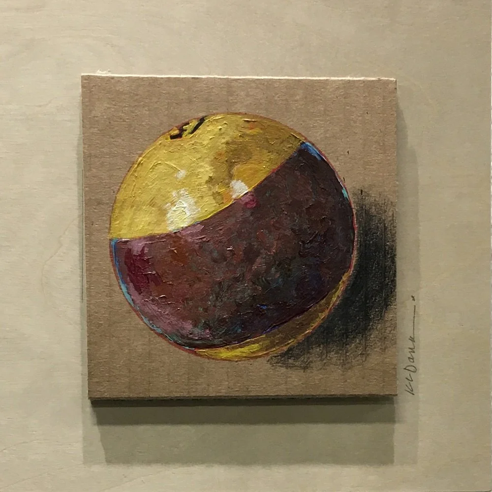 Kathy Dana
"Wall Ball No.15"
Acrylic on Cardboard 
8” x 8”
$95.00