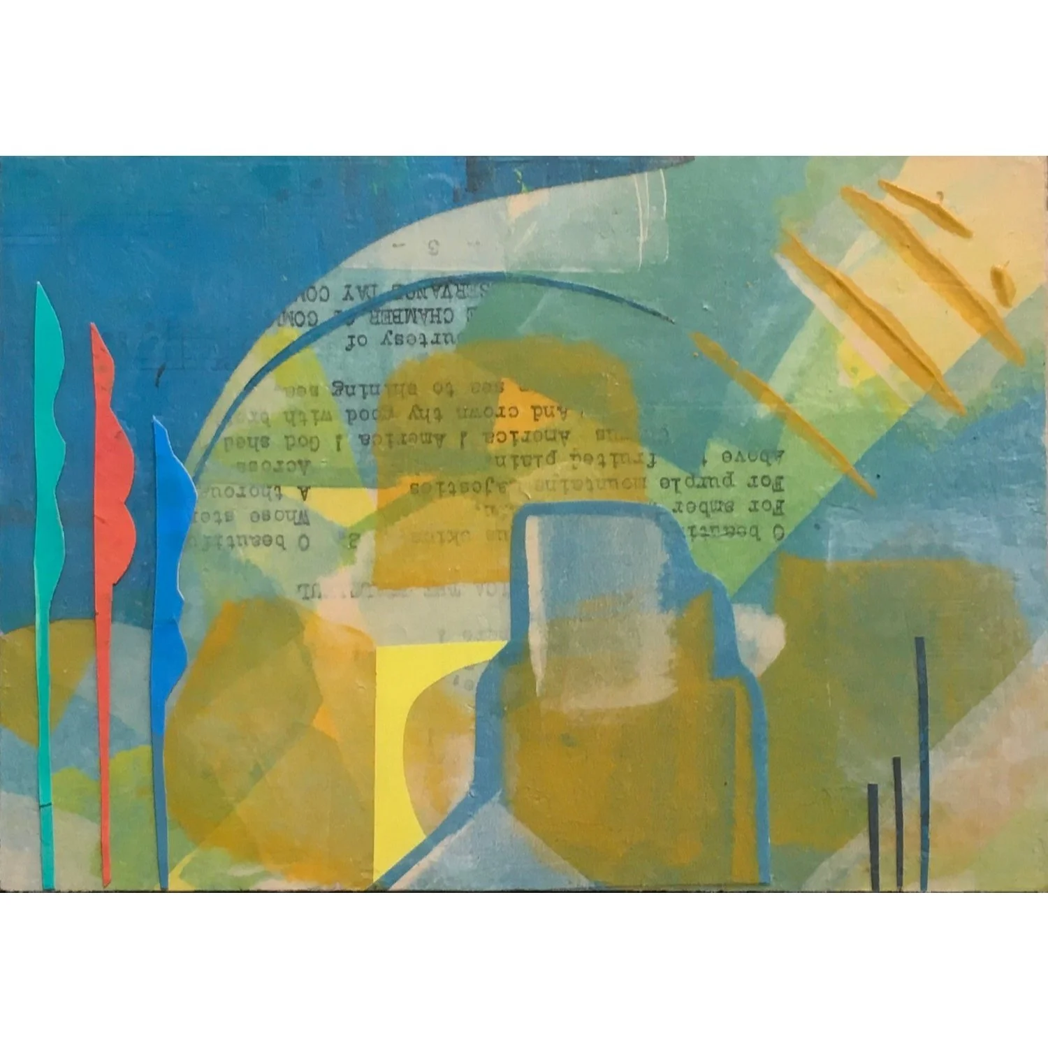 Jill Allyn Stafford
“Three Tress” 
Collage 
5" x 7" 
$150