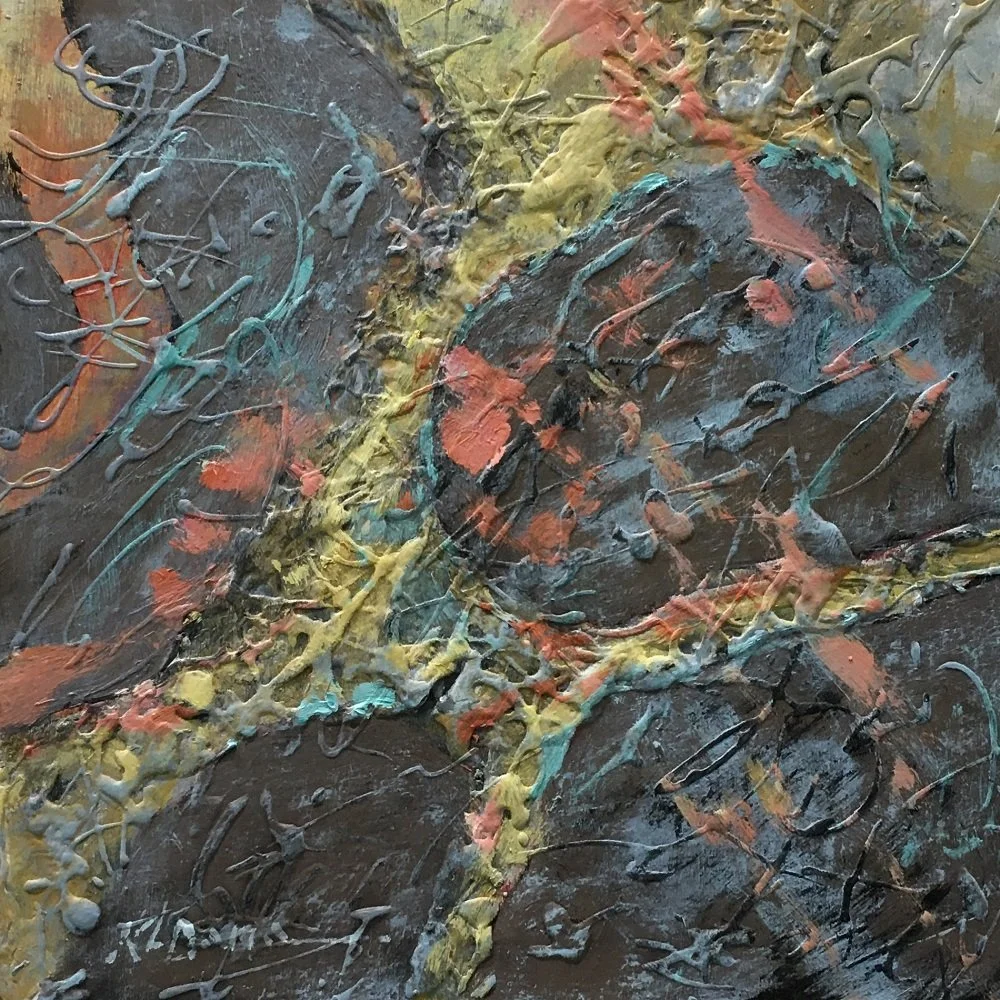 Kathy Dana
"Threads"
Acrylic on Wood Panel 
8” x 8”
$425.00