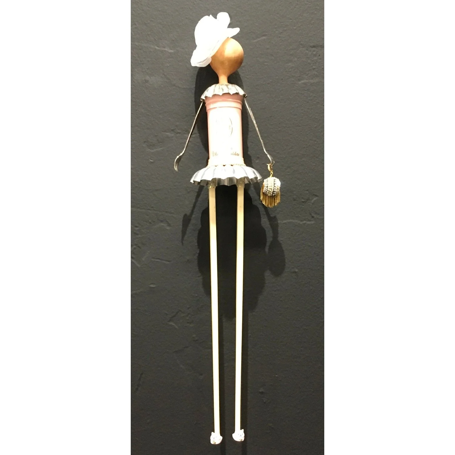 Debra Kreck Harnish
"Pixie Applegate"
Assemblage 
18” x 4.5” x 3"
$225.00