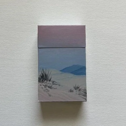 Angel Lesnikowski
Cigarette Box Project #14
Oil on Seneca Silver 100s
10” x 8”
$200.00