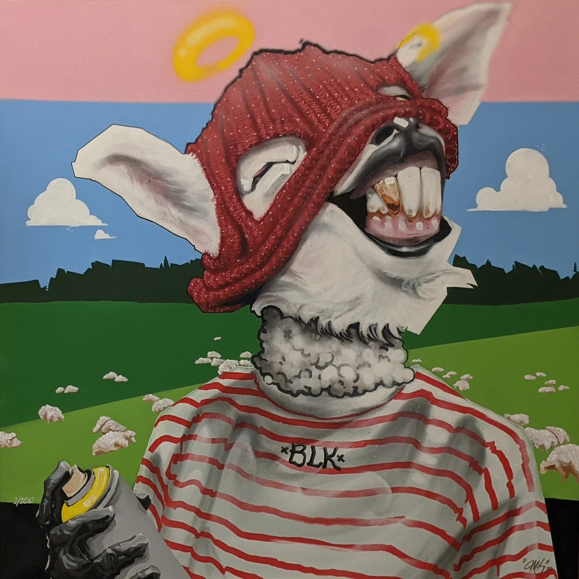 MAMMXTH - "Lost Sheep" - Aerosol and Acrylic on Canvas - 48x48 - $5,200