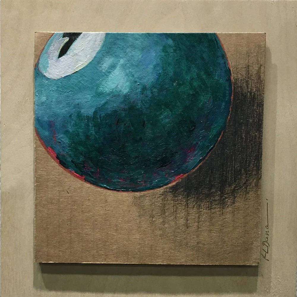 Kathy Dana
"Blue Ball No.7"
Acrylic on Cardboard 
8” x 8”
$95.00