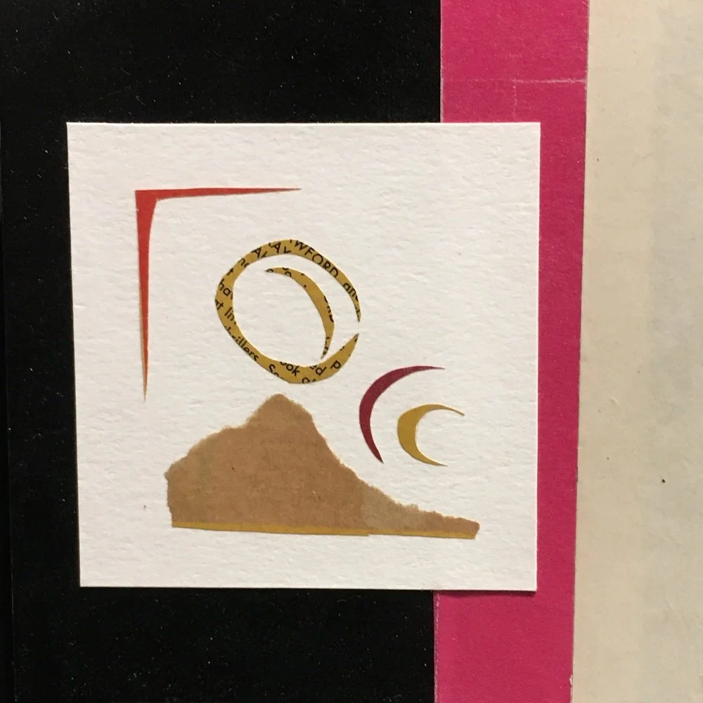 Jill Allyn Stafford
“The Moon's Trajectory” 
Collage 
6" x 6" 
$125