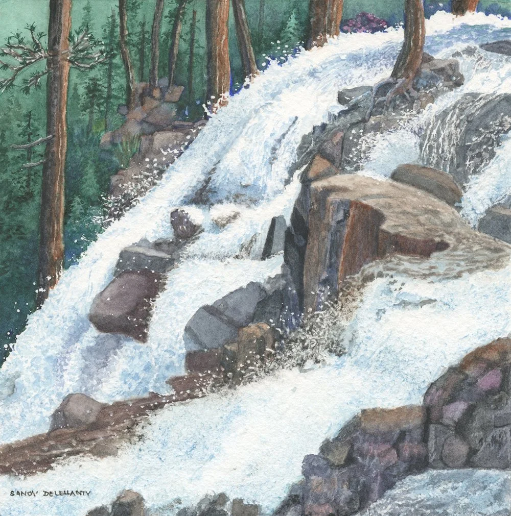 Sandy Delehanty
"Eagle Falls"
Watercolor 
7” x 7”
$300.00