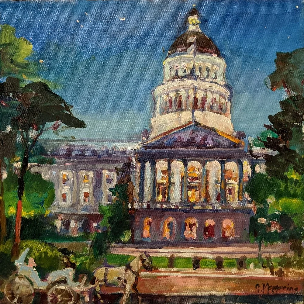 Steve Memering
“Capitol Carriage Ride” 
Oil on Canvas 
12" x 12" 
$575