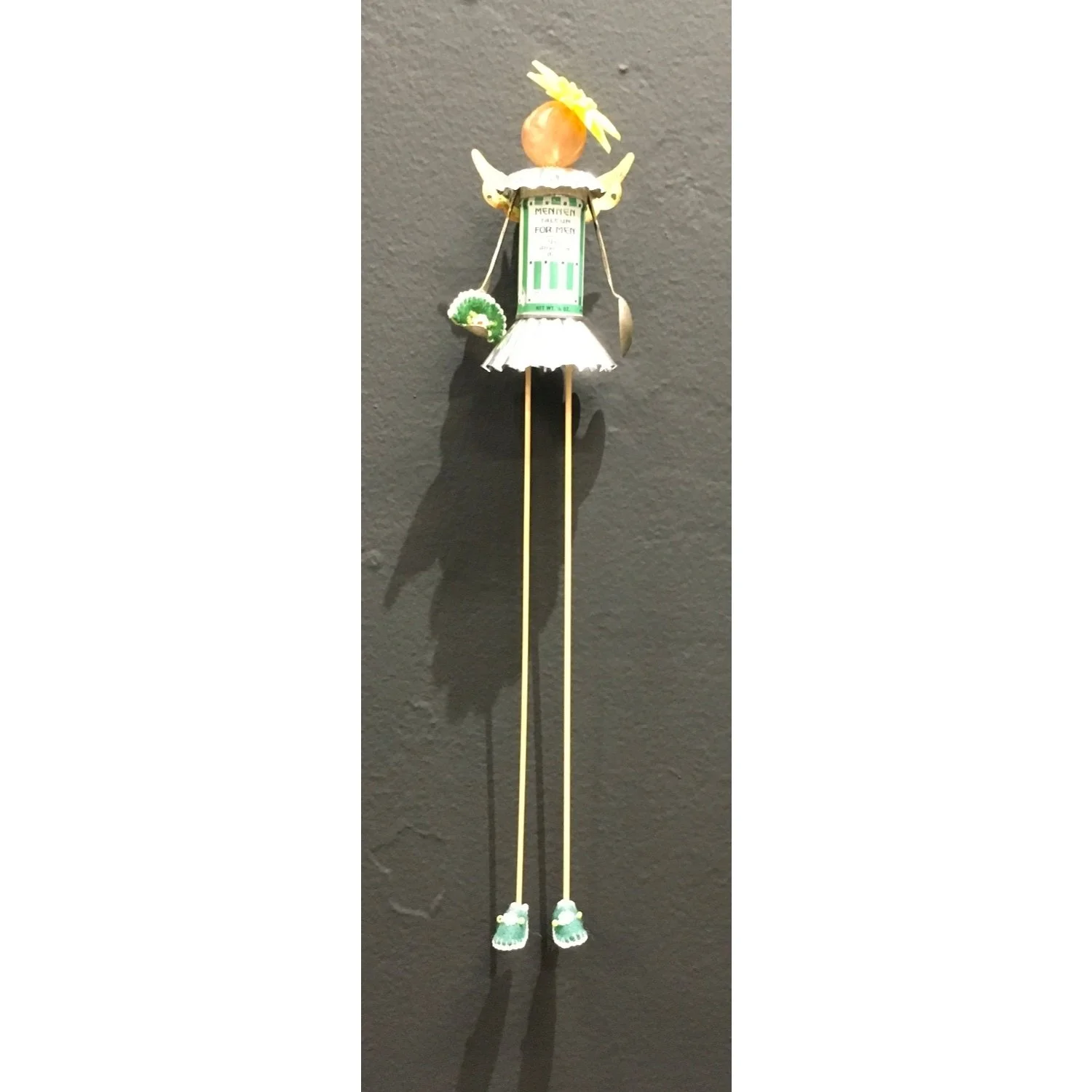 Debra Kreck Harnish
"Pauline Pecksniff"
Assemblage 
13” x 3” x 2.5"
$225.00