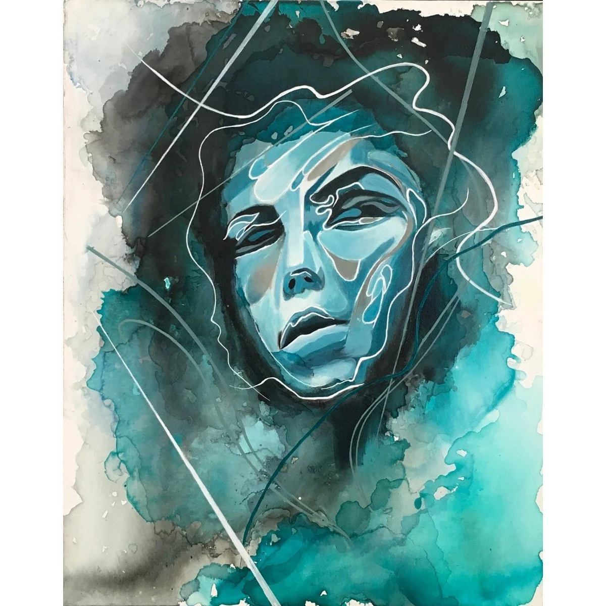 Liliana Rodriguez  - "Speranza" - Acrylic/Alcohol Ink - 30x24 - $2,100