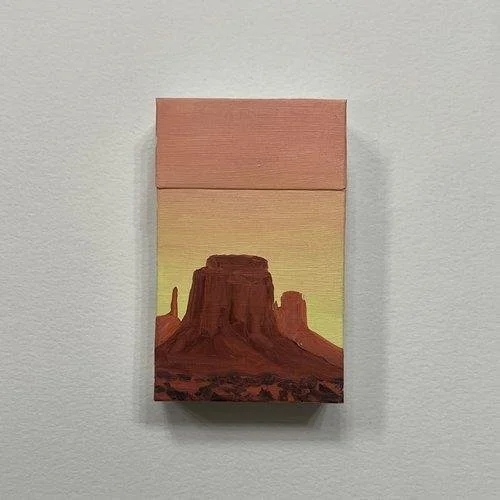 Angel Lesnikowski
Cigarette Box Project #37
Oil on Seneca Silver 100s
10” x 8”
$200.00