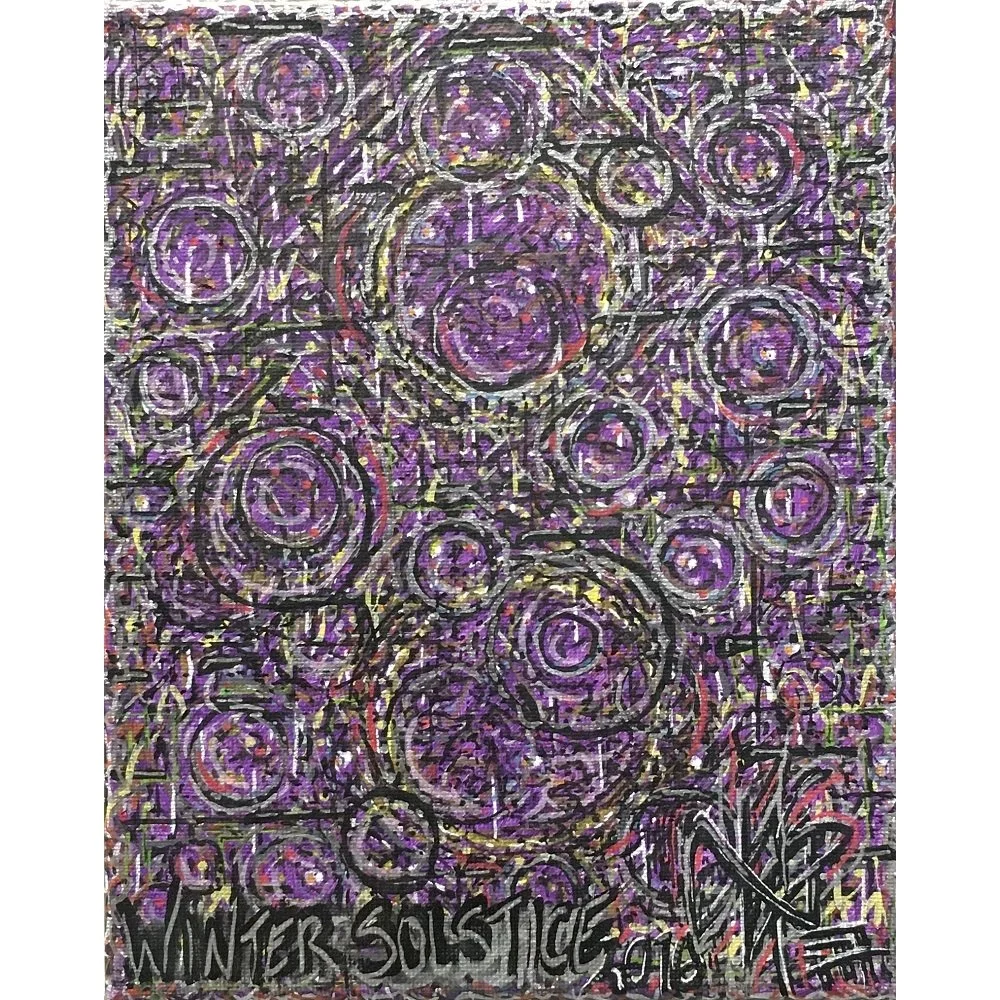 Dimitri Stanich
“Winter Solstice” 
Acrylic, Pen, & Ink on Canvas
10" x 8" 
$450