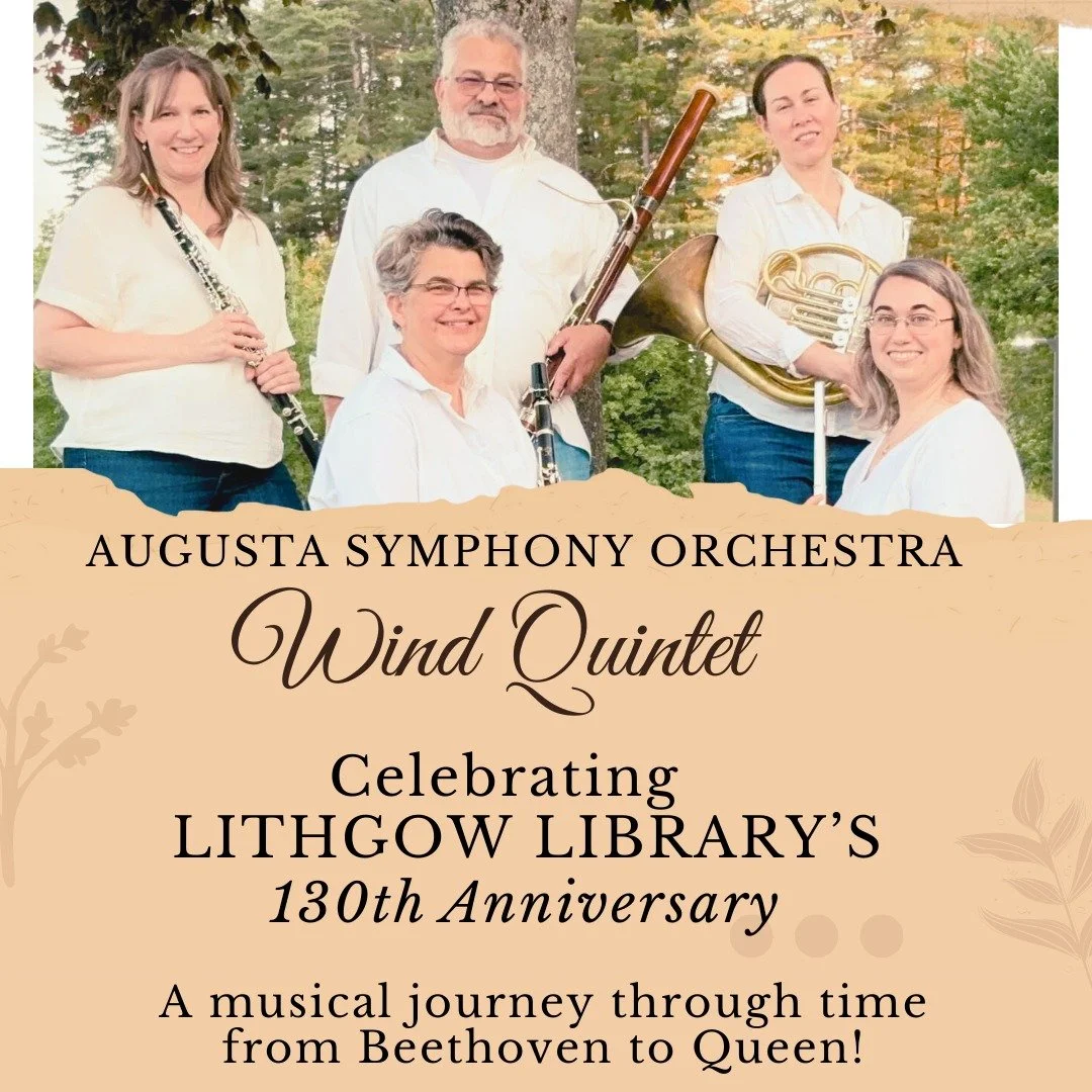The ASO Wind Quintet will be celebrating the 130th anniversary of @lithgowlibrary with a library performance on Thursday, February 26th at 5:30 pm. Hope to see you there!