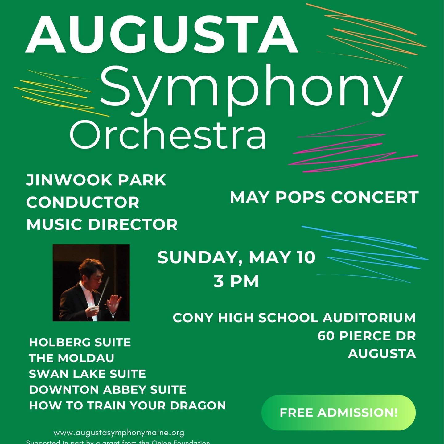 Make your plans now - as part of your Mother's Day celebration or just a lovely Sunday afternoon out! Our next concert will be Sunday, May 10th at 3pm at Cony High School. As always, while donations are gratefully accepted, admission is free!