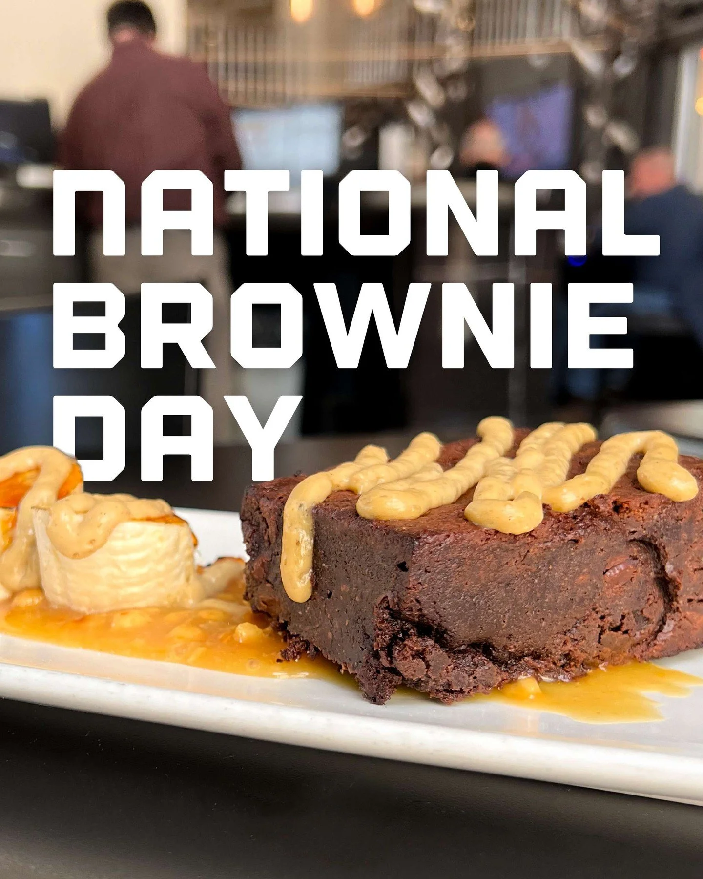 It's National Brownie Day, and we're celebrating with our show-stopping BANANA ESPRESSO BROWNIE. 

Rich chocolate brownie meets silky banana espresso cream, crunchy hazelnut praline, and caramelized bananas for a dessert that's as indulgent as it get
