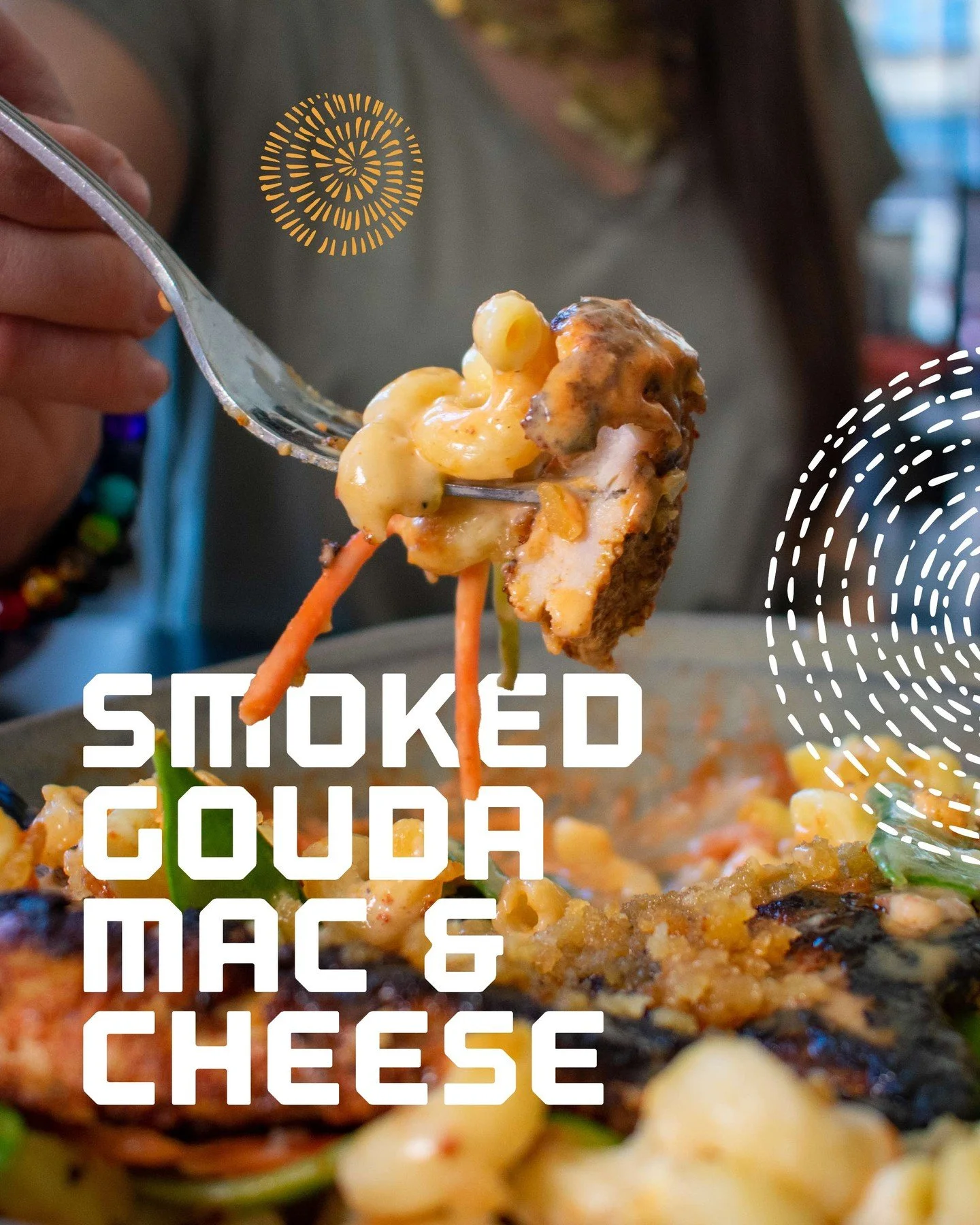 Comfort food at its finest. Our SMOKED GOUDA MAC &amp; CHEESE is loaded with blackened chicken, roasted garlic butter, and a buttered panko crust, with a kick of sriracha to finish. 🧀🌶️

Creamy, smoky, and seriously satisfying&mdash;this is the mac