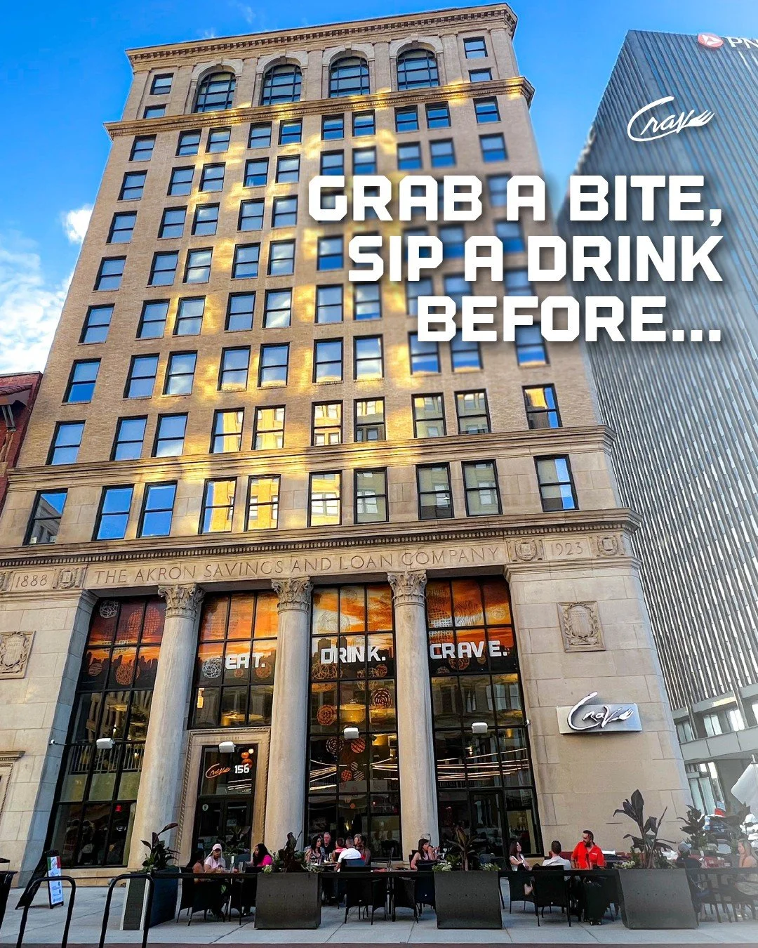 Your summer plans just filled up. 🗓️

Akron Art Expo. Italian American Festival. Pride in Arkon. Riverfront Irish Fest. Festa Italiana.

Downtown Akron and Cuyahoga Falls are bringing the energy this summer &mdash; and Crave is the perfect place to 