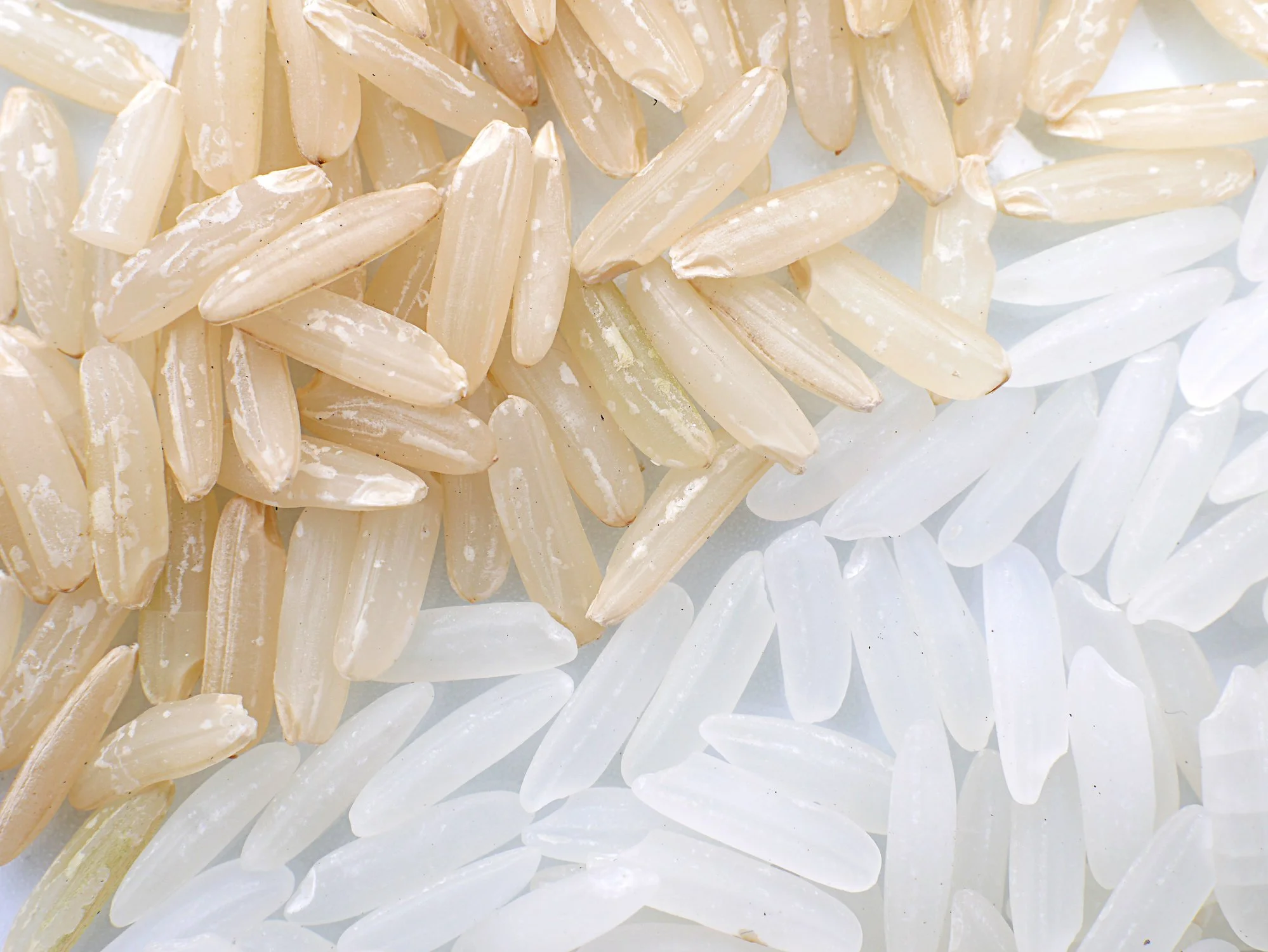 Unpolished vs polished raw rice