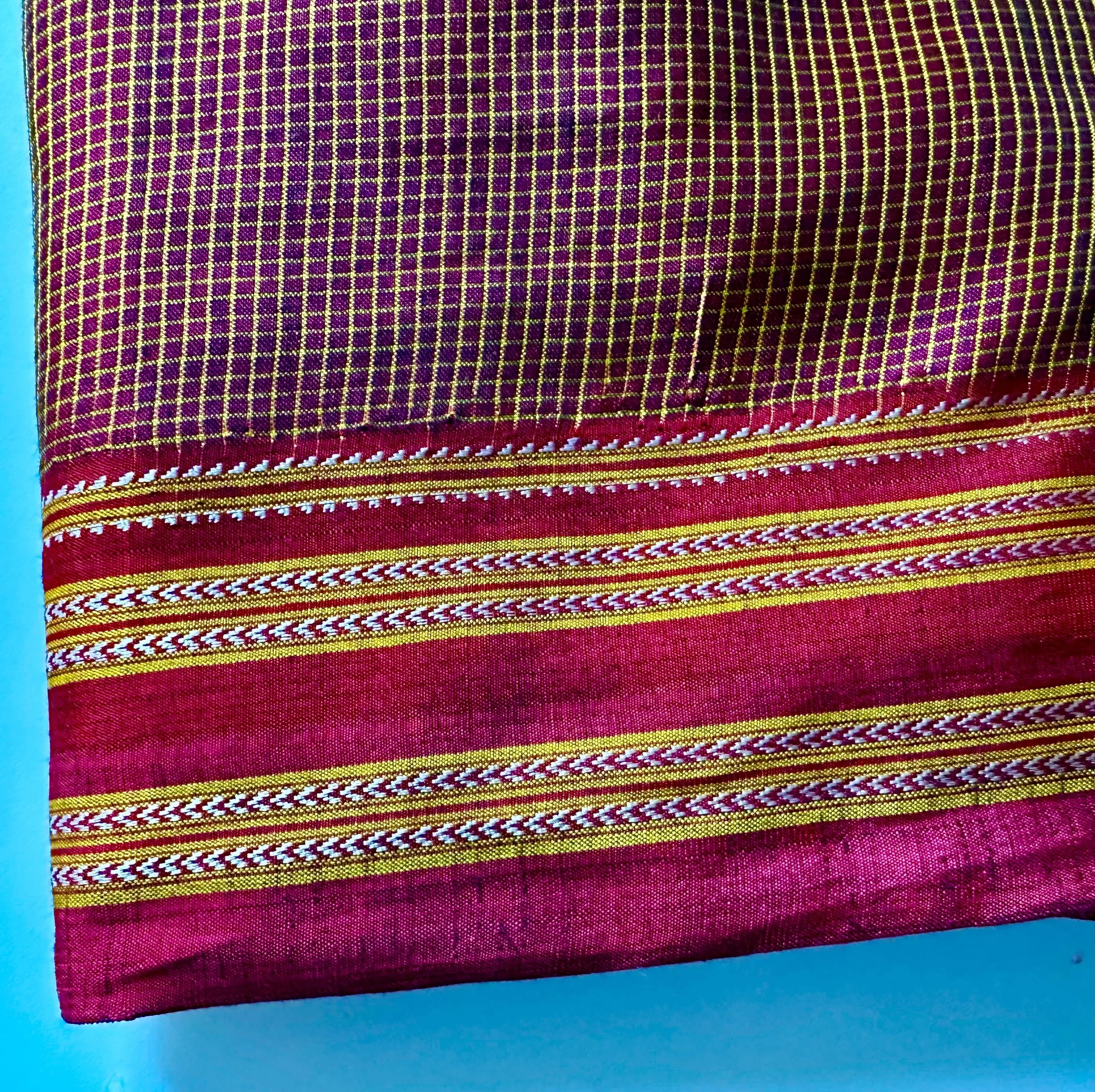 Fig 3: My Patteda Anchu saree with Gomi Teni border having jowar motifs