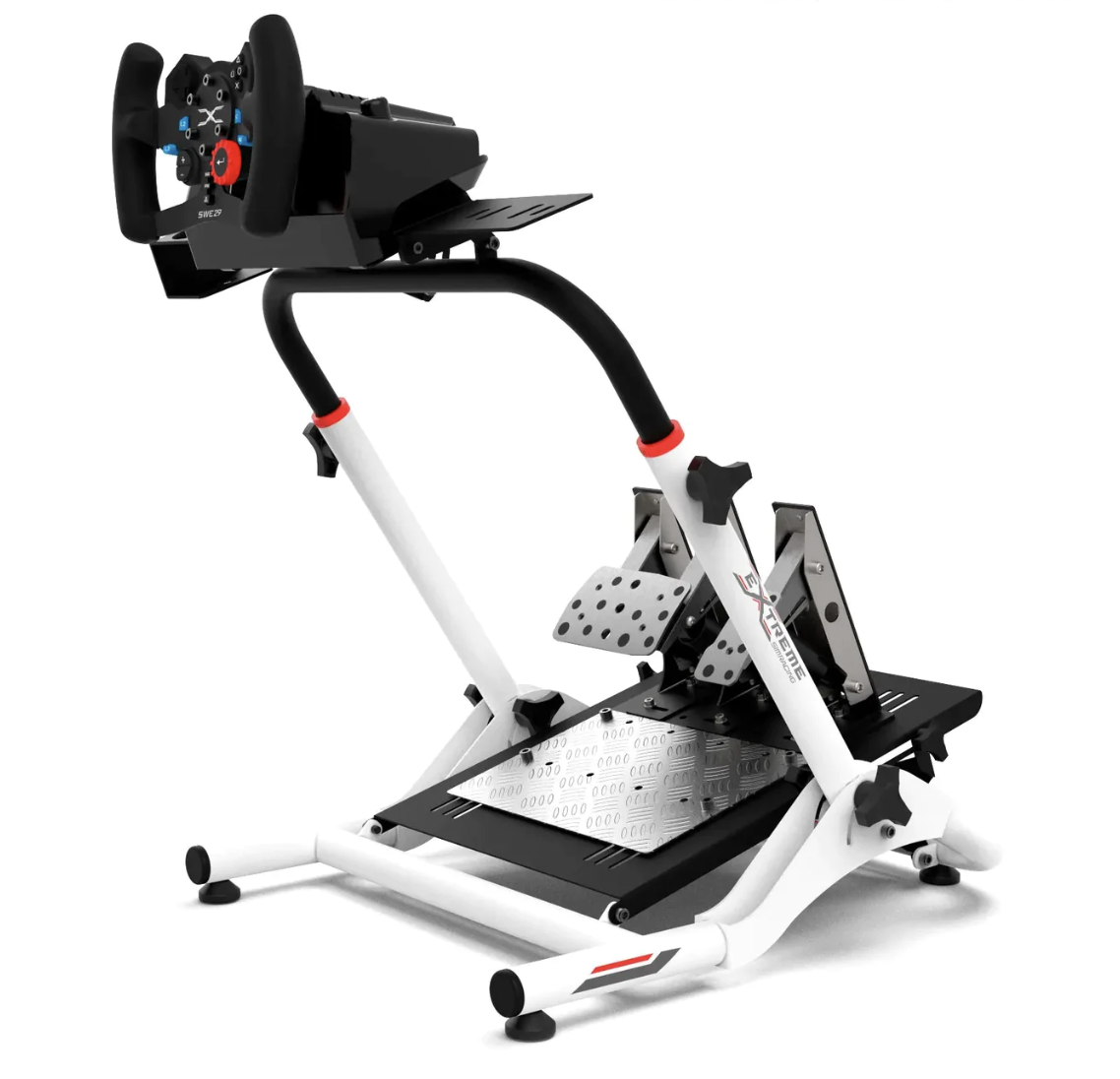 Extreme Sim Racing | WHEEL STAND SGT WHITE EDITION (WHEEL LOCKS INCLUDED)