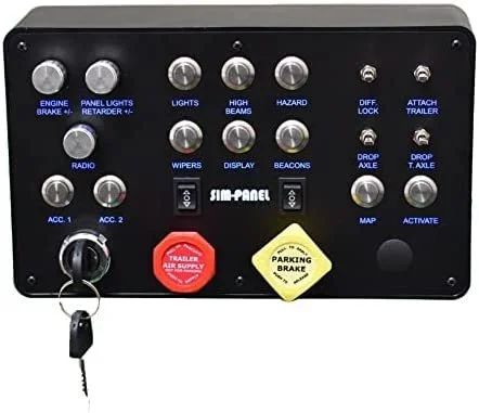 SIM-PANEL Classic ATS/ETS2 Button Box for American Truck Simulator (ATS/ETS2 Button Box w/VESA Compatibility)
