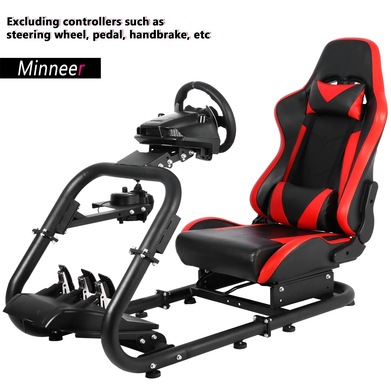 Minneer Immersion Racing Simulator Cockpit/with Red&amp;Black Seat