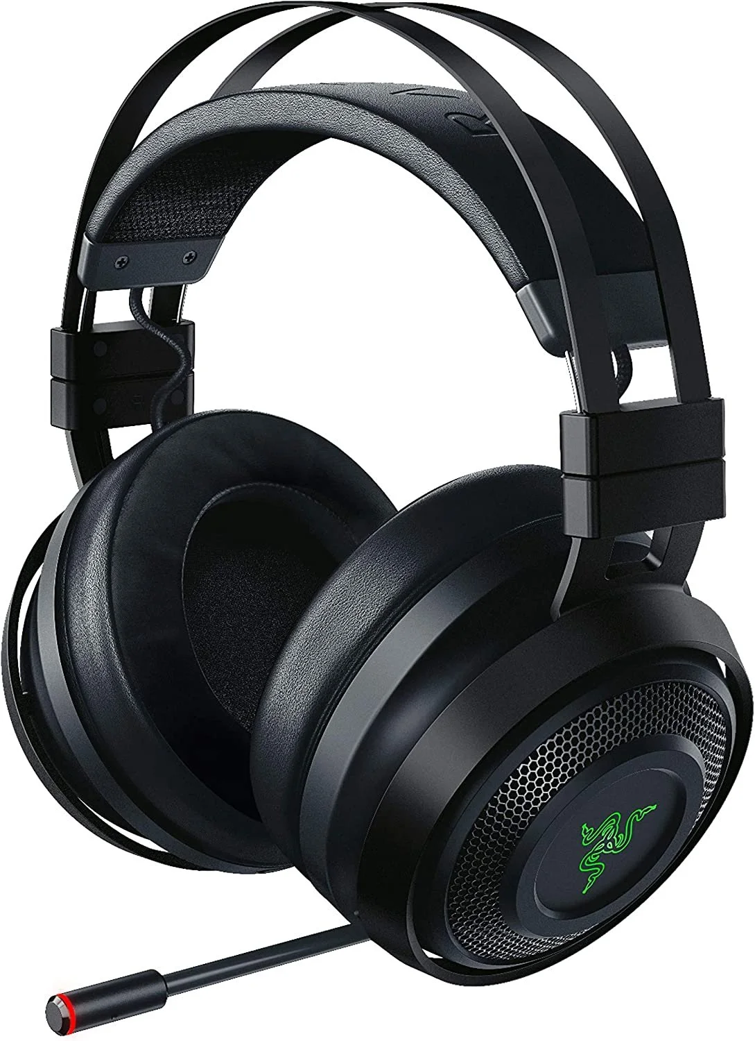 Razer Nari Ultimate Wireless 7.1 Surround Sound Gaming Headset: THX Audio &amp; Haptic Feedback - Auto-Adjust Headband - Chroma RGB - Retractable Mic - For PC, PS4, PS5 - Black