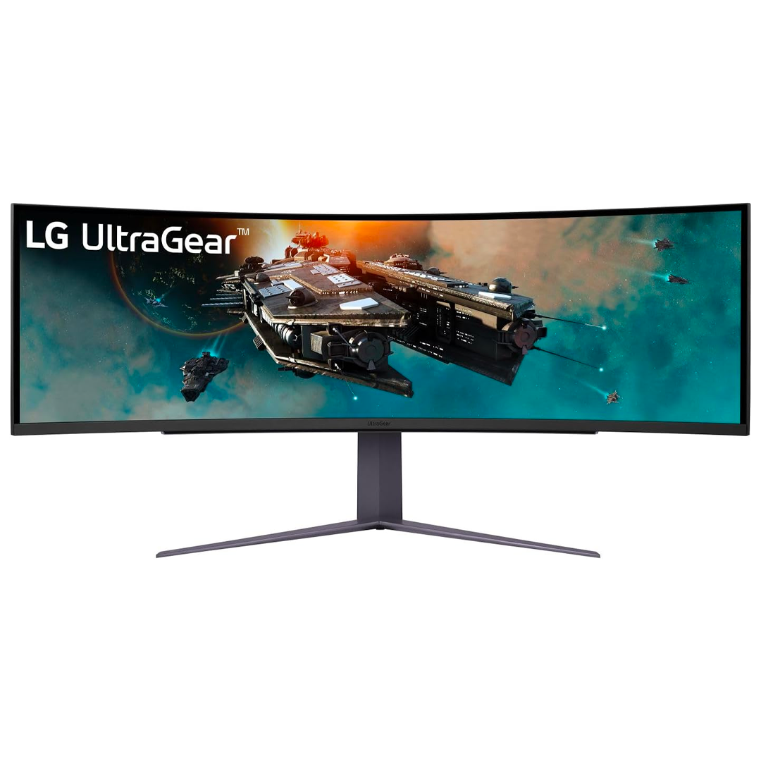 LG 49" UltraGear DQHD (5120x1440) Curved Gaming Monitor, 240Hz, 1ms, VESA DisplayHDR 1000, HDMI 2.1, DisplayPort, 4-Pole HP Out DTS HP:X, AMD FreeSync Premium Pro
