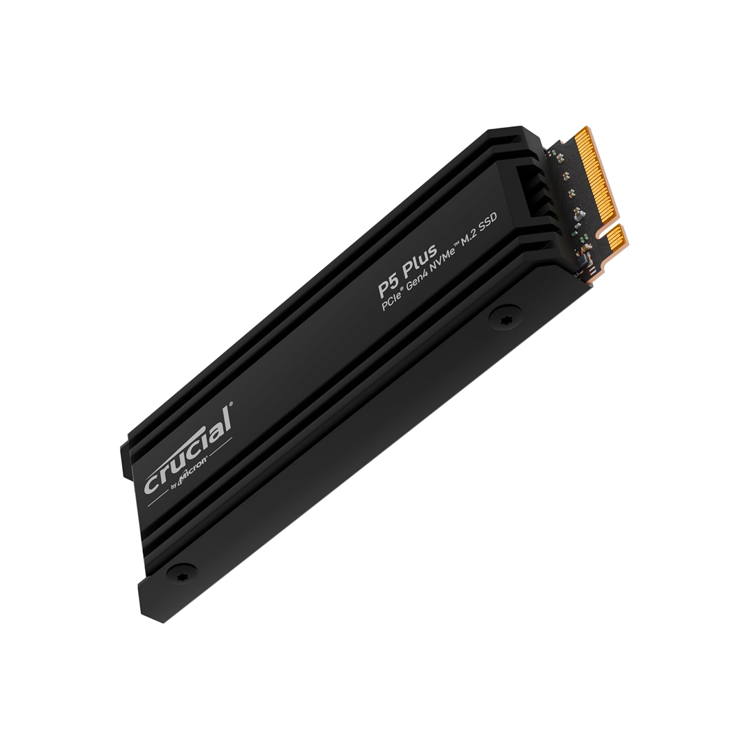 Crucial P5 Plus 1TB Gen4 NVMe M.2 SSD Internal Gaming SSD with Heatsink, Compatible with Playstation 5(PS5) - up to 6600MB/s - CT1000P5PSSD5