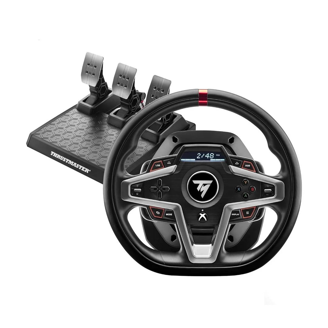 Thrustmaster T248X, Racing Wheel and Magnetic Pedals, HYBRID DRIVE, Magnetic Paddle Shifters, Dynamic Force Feedback, Screen with Racing Information (XBOX Series X/S, One, PC)