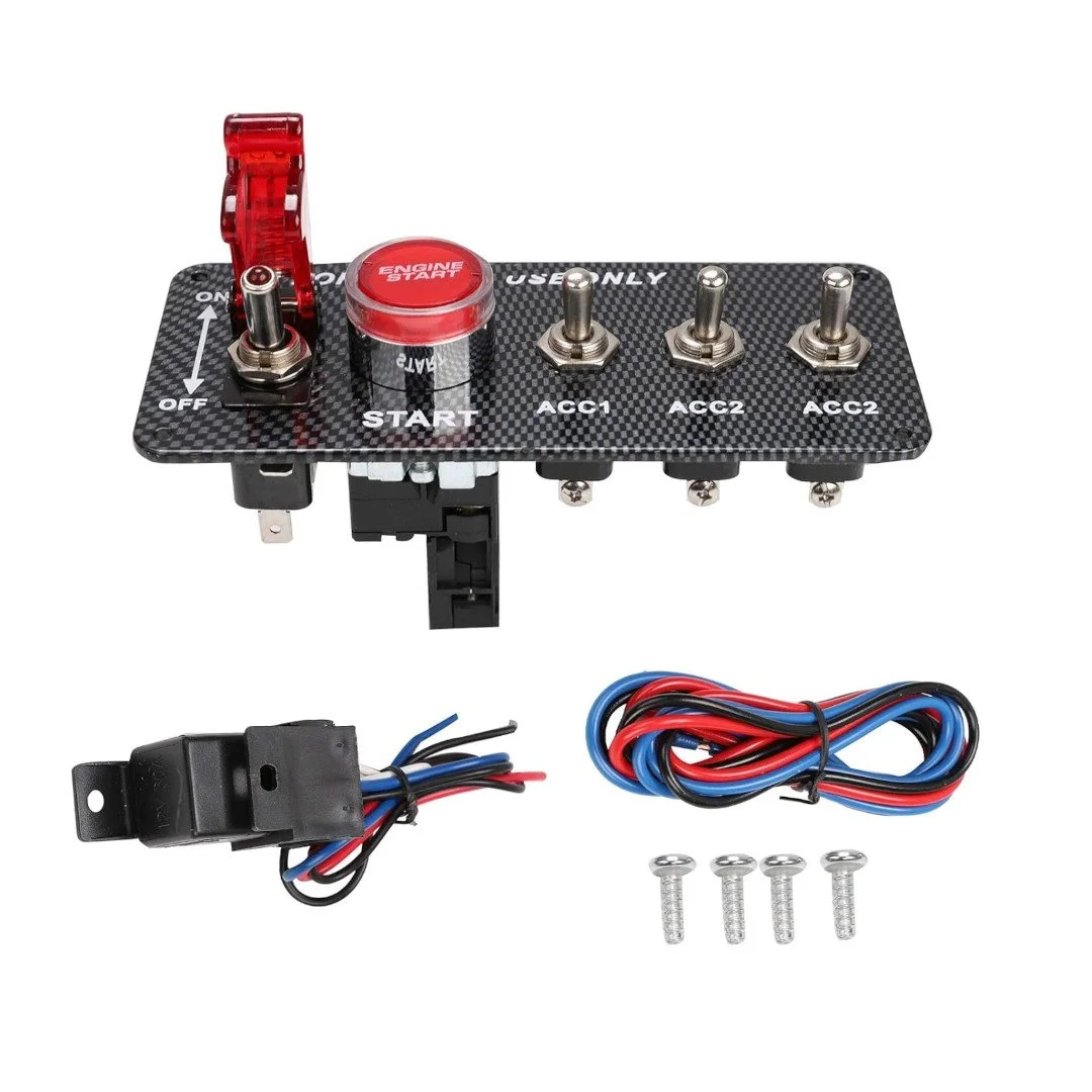 SUPERFASTRACING 12V Carbon Ignition Switch Panel