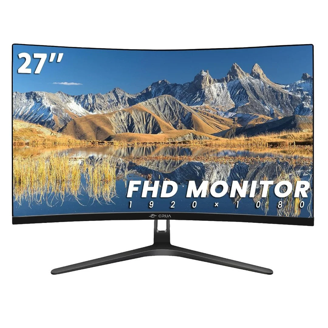 CRUA 27" Curved Monitor, FHD(1920x1080P) VA Panel 1800R 100HZ 99%