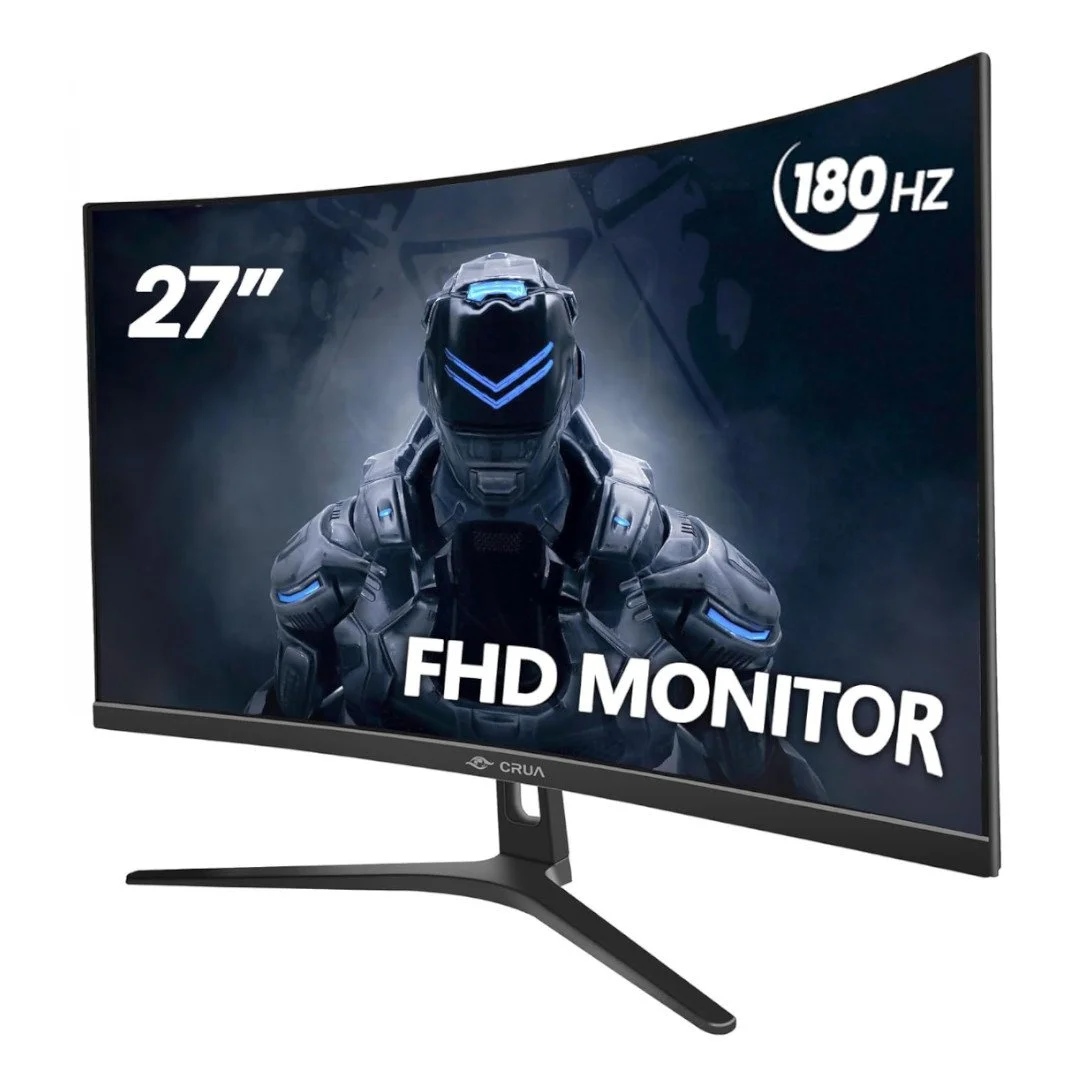 CRUA 27" 144Hz/180Hz Curved Gaming Monitor, FHD 1080P VA Screen 1800R