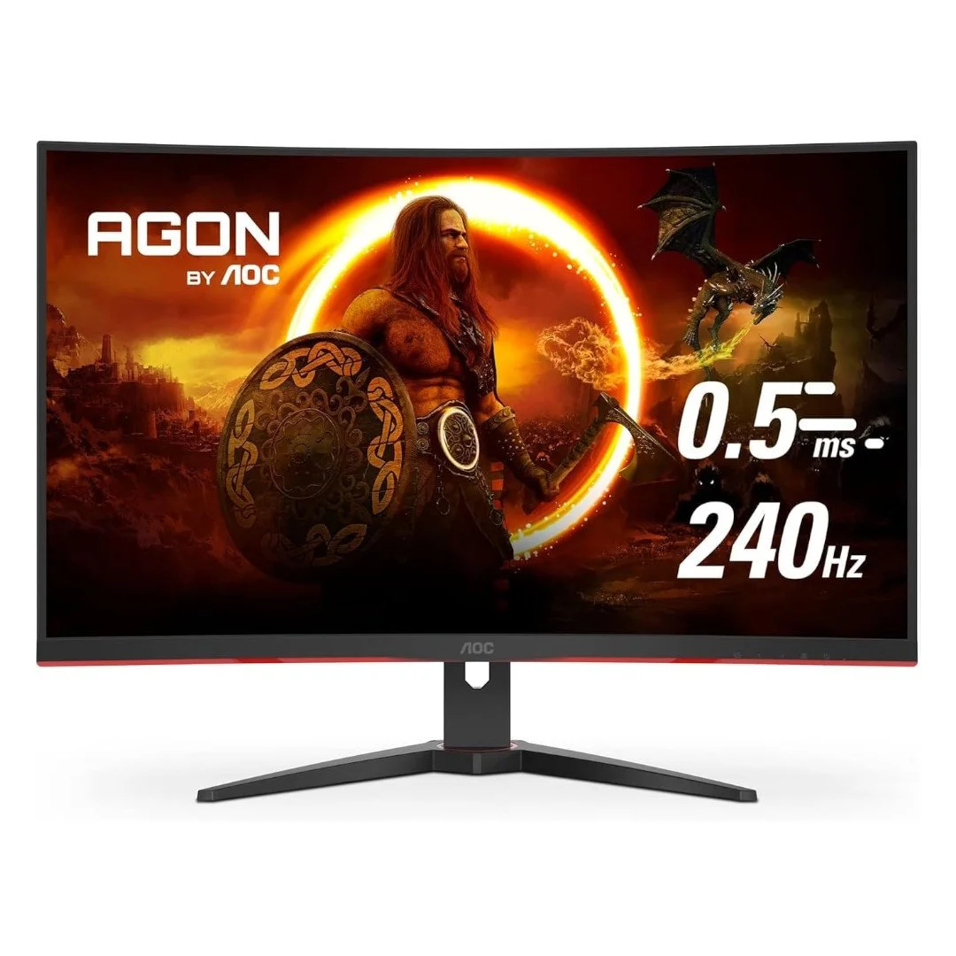 AOC C32G2ZE 32" Curved Frameless Gaming Monitor, Full HD 1920x1080, VA, 0.5ms 240Hz