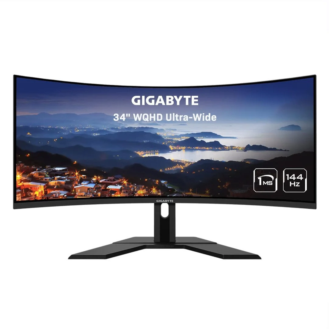 GIGABYTE G34WQC A 34" 144Hz Ultra-Wide Curved Gaming Monitor, 3440 x 1440