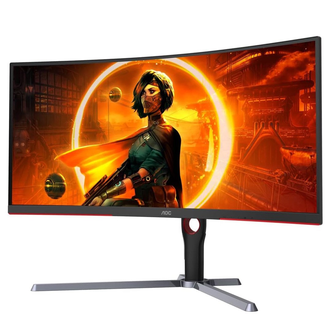 AOC CU34G3S 34" Frameless Curved Ultrawide Gaming Monitor, WQHD 3440 x1440, 165Hz 1ms