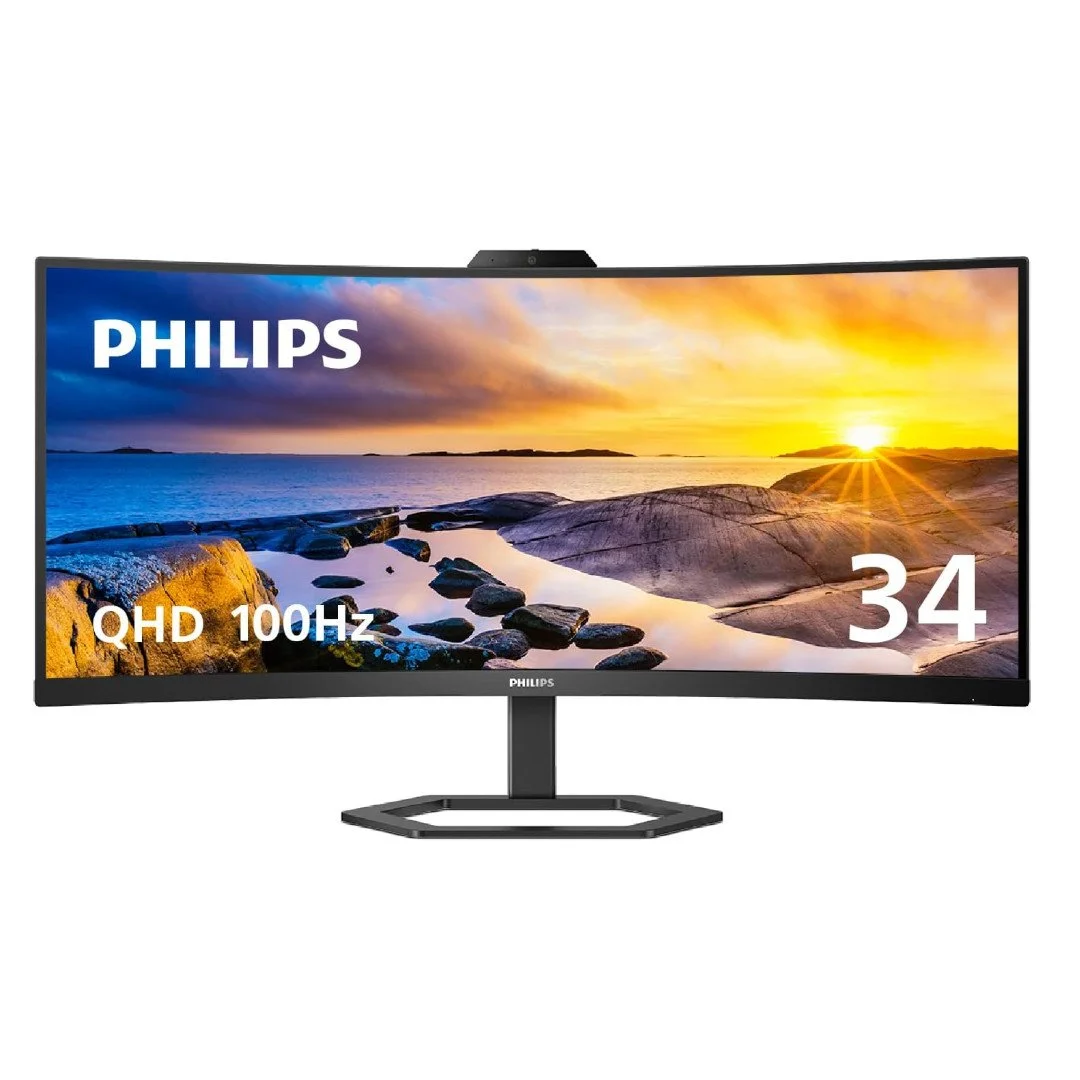 PHILIPS 34E1C5600HE 34" UltraWide QHD 21:9 Monitor with Built-in Stereo Speakers, 100Hz