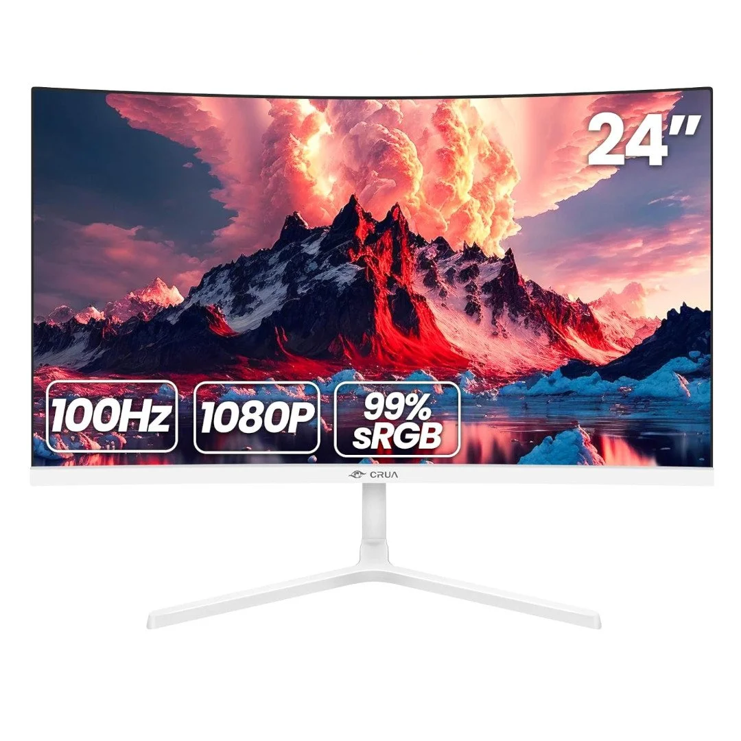 CRUA 24 Inch Curved Monitor, FHD(1920×1080p) 100HZ