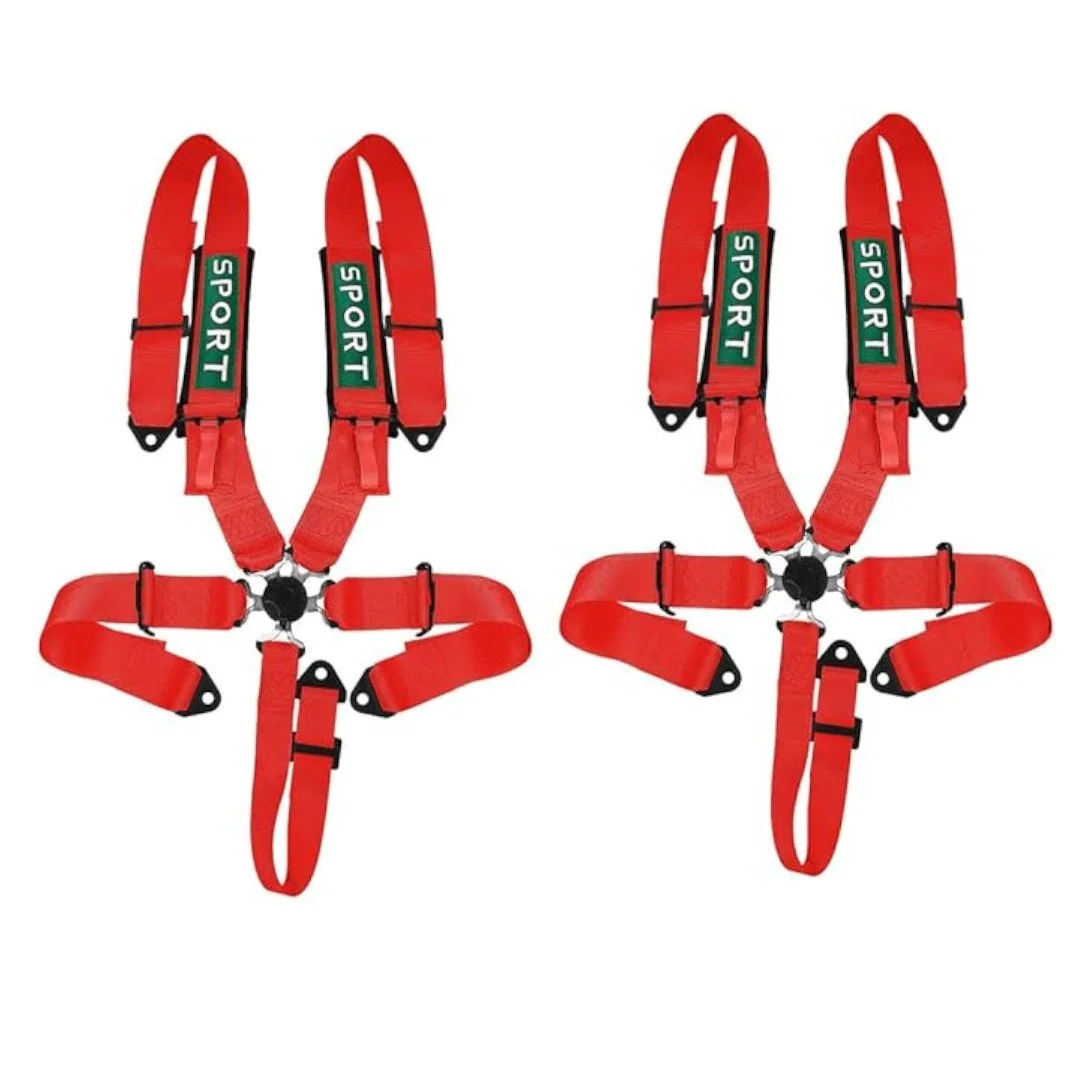 BESTZHEYU 5-Point Racing Safety Harness Set with Ultra Comfort Heavy Duty Shoulder Pads