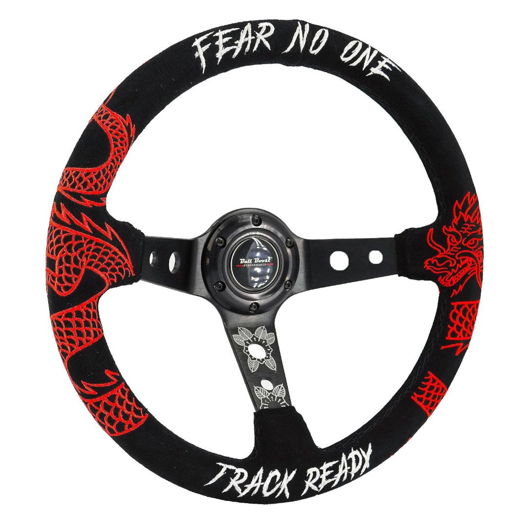 DRAGON TRACK READY Custom Steering Wheel 350mm Deep Dish 6 Bolt