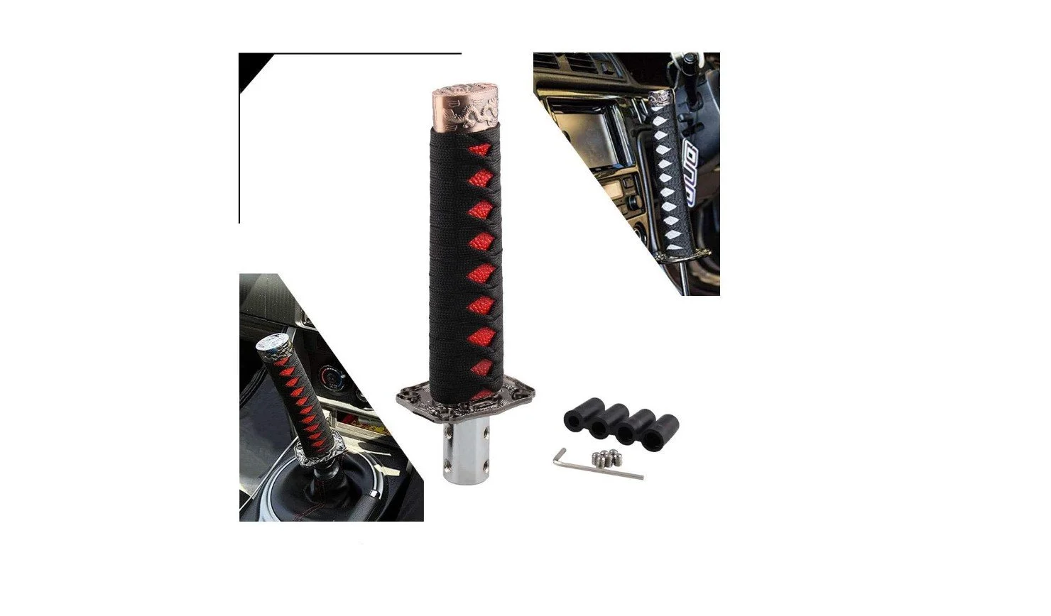 RYANSTAR Katana Shift Knob Samurai Sword Gear Shifter with 4 Adapters