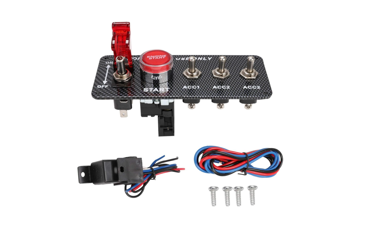 SUPERFASTRACING 12V Carbon Ignition Switch Panel