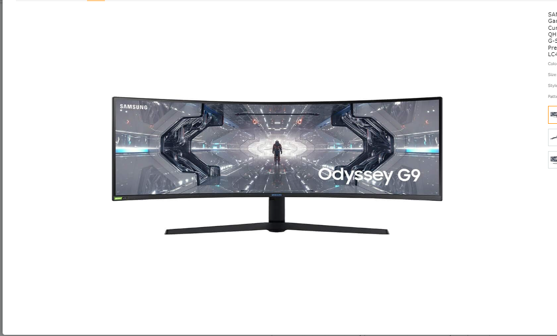 SAMSUNG 49” Odyssey G9 Gaming Monitor, 1000R Curved Screen