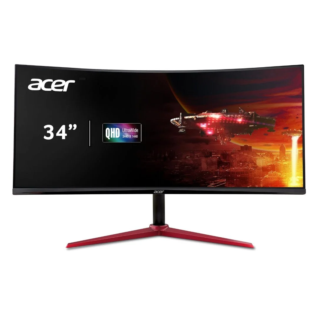 Acer Nitro 34" UWQHD 3440 x 1440 1500R Curved PC Gaming Monitor | AMD FreeSync Premium | Up to 180Hz