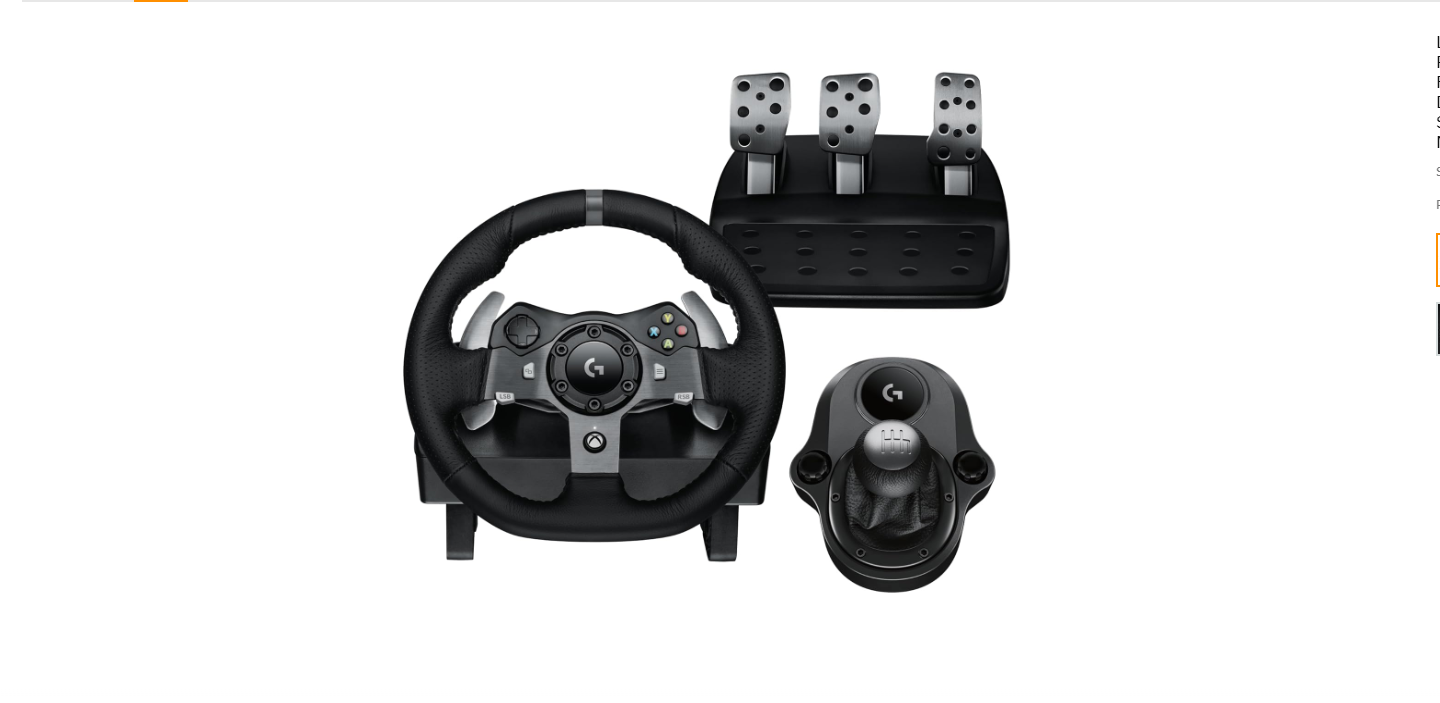 Logitech G920 Driving Force Racing Wheel and Pedals, Force Feedback + Logitech G Driving Force Shifter