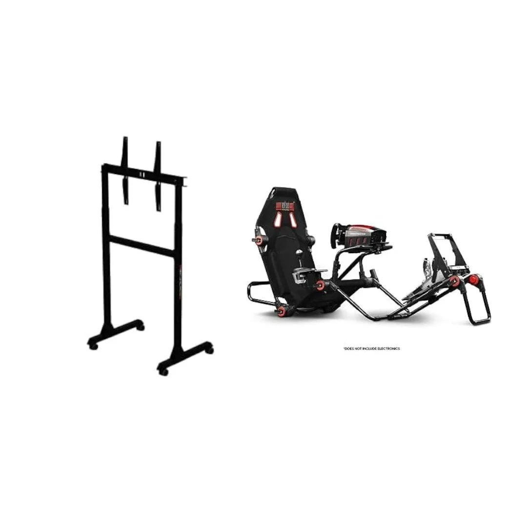 Next Level Racing Free Standing Single Monitor Stand (NLR-A011) and Next Level Racing F-GT Lite Formula and GT Foldable Simulator Cockpit (NLR-S015)