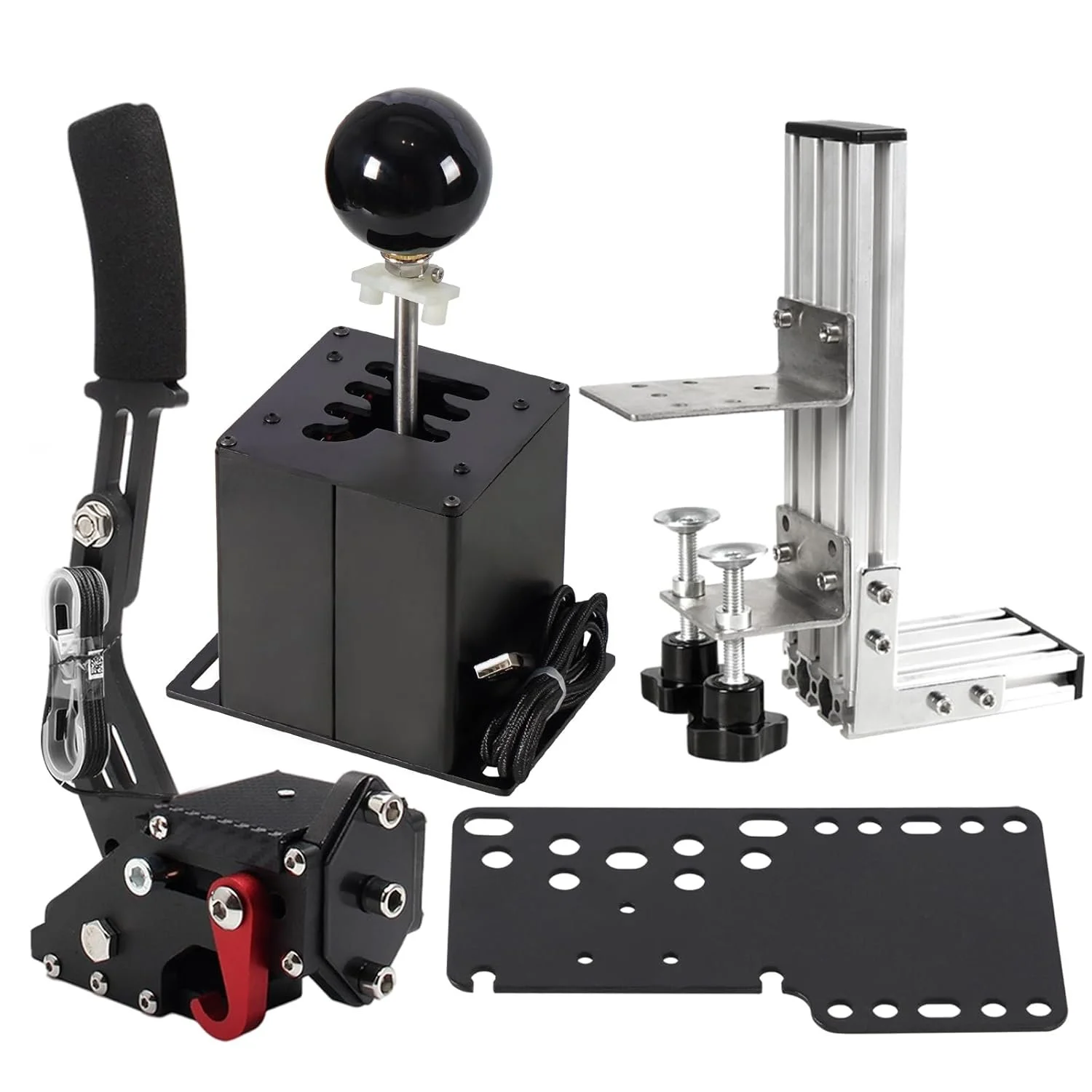 PC USB Simulator Shifter 64 Bit Handbrake with Clamp L Shape Lever Kit