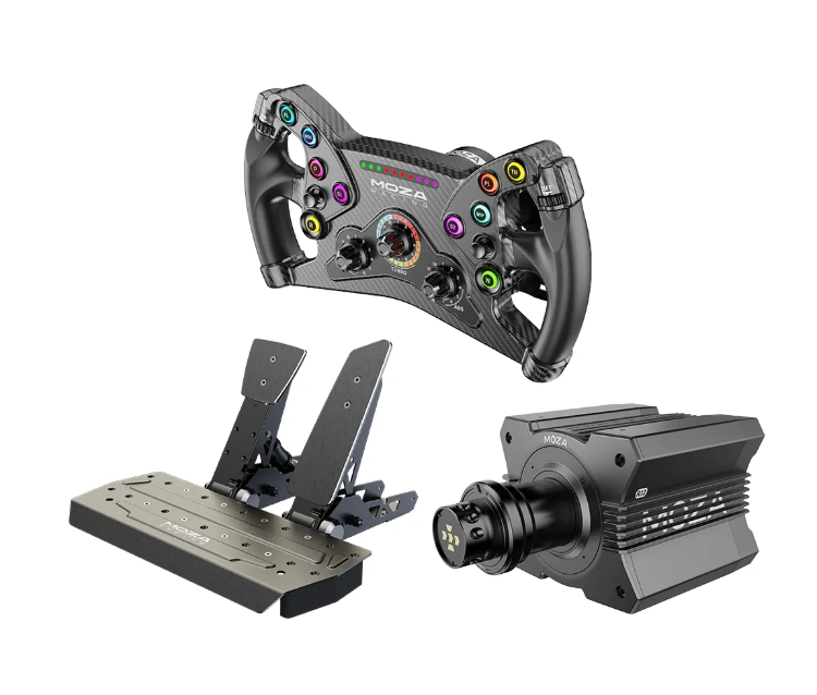 Moza R12 &amp; KS Wheel + SRP Pedal Bundle