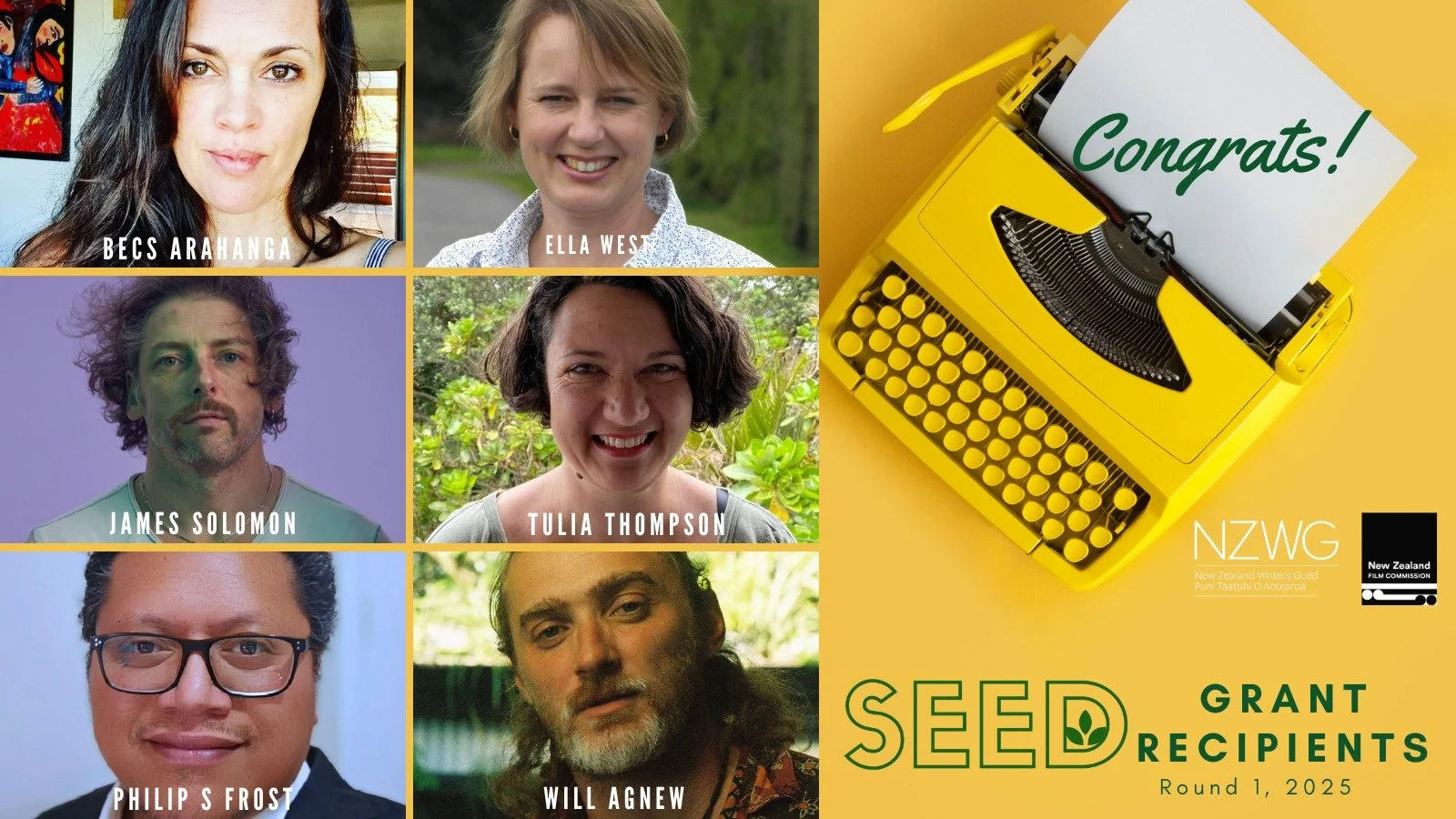 🎬✏️ A huge mihi to all the Round 1 Seed Grant Recipients for 2025. How great to see Ōtepoti local, Ella West, in that line up!

Seed remains one of the most competitive writer-only grants for feature film development in Aotearoa - check out more abo