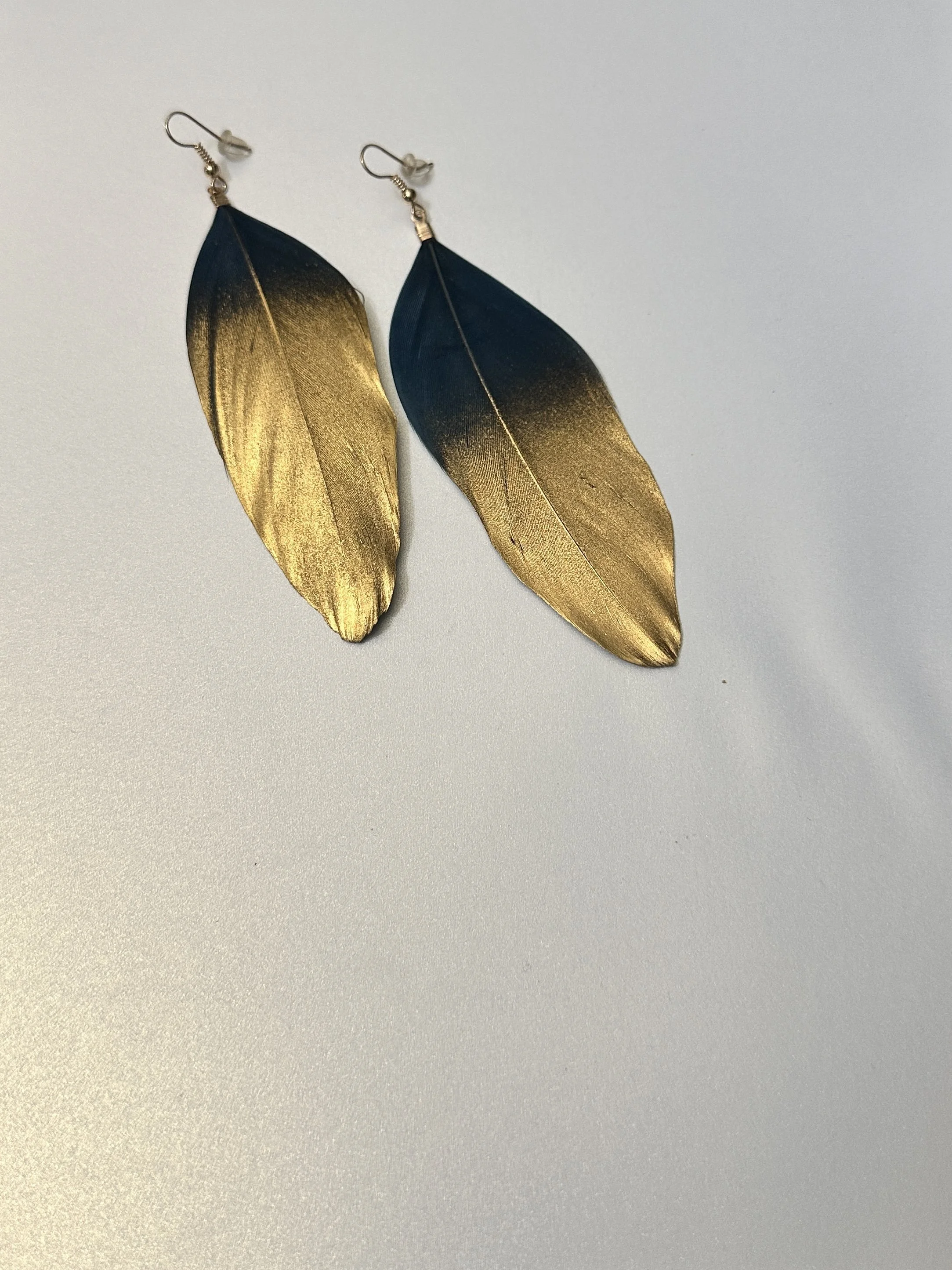 Gold-dipped Feather earrings